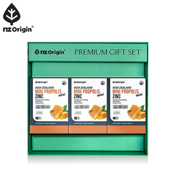 [공식][선물세트] 뉴질랜드 미니 프로폴리스 아연 30캡슐X3통