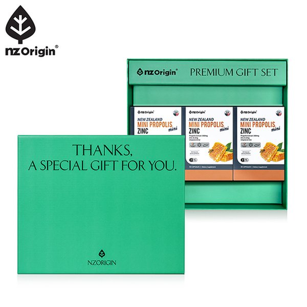 [공식][선물세트] 뉴질랜드 미니 프로폴리스 아연 30캡슐X3통