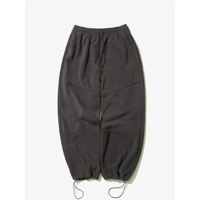 Fleece String Wide Pants Charcoal