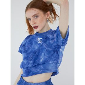 Marble summer crop sweatshirt (Blue)