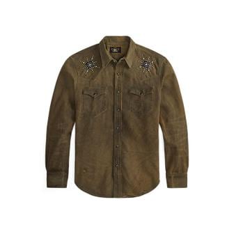 DOUBLE RL 슬림핏 스터드 데님 웨스턴 셔츠(MNRRWOV16820423200)