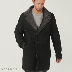 [BOSROOM]한정 남성 스웨이드 케니 가벼운 천연 양털무스탕 마이하프코트 자켓