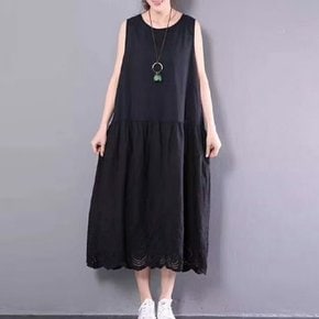 순면 광목 레이스 원피스 빅사이즈 여자 잠옷 홈웨어 집에서입는 편안한