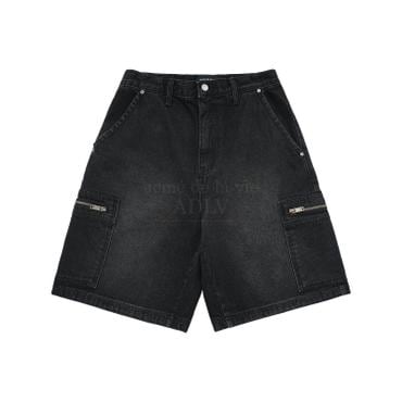 아크메드라비 BRUSH WASHING BERMUDA DENIM SHORT PANTS BLACK 버뮤다 데님 블랙