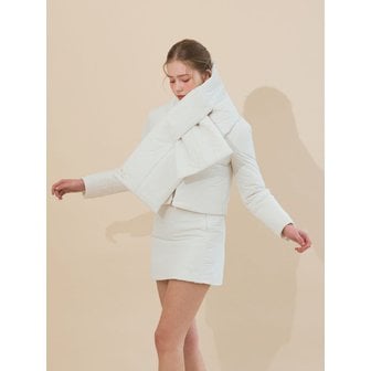 에트오소메 패딩 셋업 스커트 (화이트)