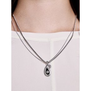 ethos silver necklace-black