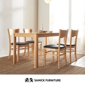 SAMICK 비엘라 4인용 원목 식탁세트(의자4)