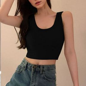 심플 패셔너블 적당한 크롭 기장 데일리 나시 [WFA9C7A][35088762]