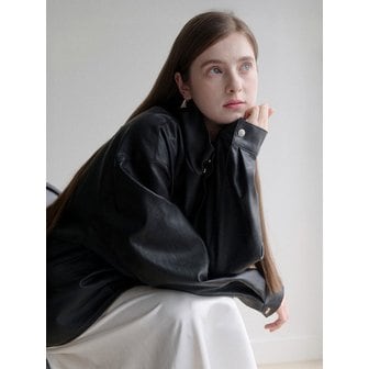 르나브 les half leather jacket (black)