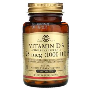 해외직구 Solgar 솔가 비타민D3 1000IU 180정 2팩 Vitamin D3 25mcg (1000IU)