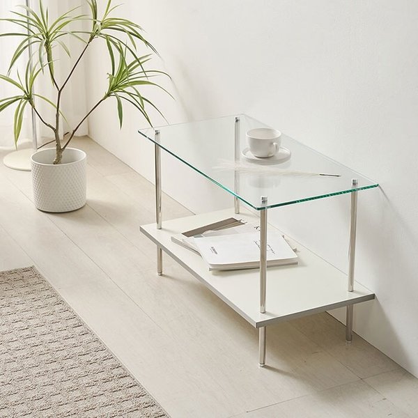 모노블랑 강화유리 모듈 선반 거실장 장식장 진열장 주방수납장 2단 600 IK5004R (착불)