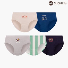 사커 무형광 순면 남아삼각팬티 아동삼각속옷 5종세트_P363891201