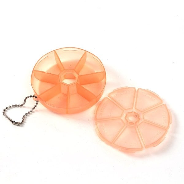 메이컬 원형 요일별 알약케이스(오렌지)