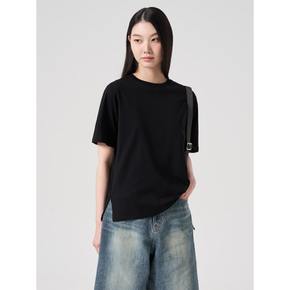 수피마 코튼 오버핏 반소매 티셔츠  블랙 (324442LY25)