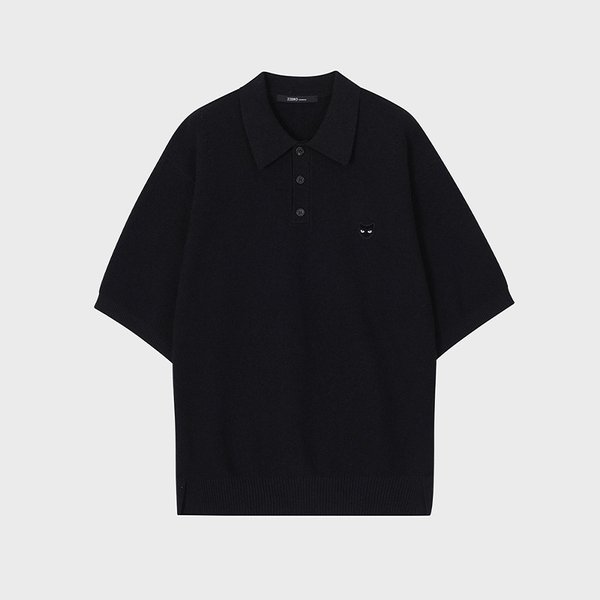 [파주점] 옴므 지제로 팬서 부클 카라 하프 니트 SI3KT955BK