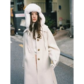 VOLUME CASHMERE COAT IVORY