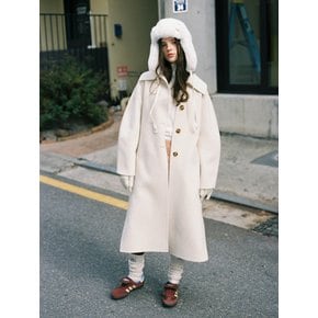 VOLUME CASHMERE COAT IVORY