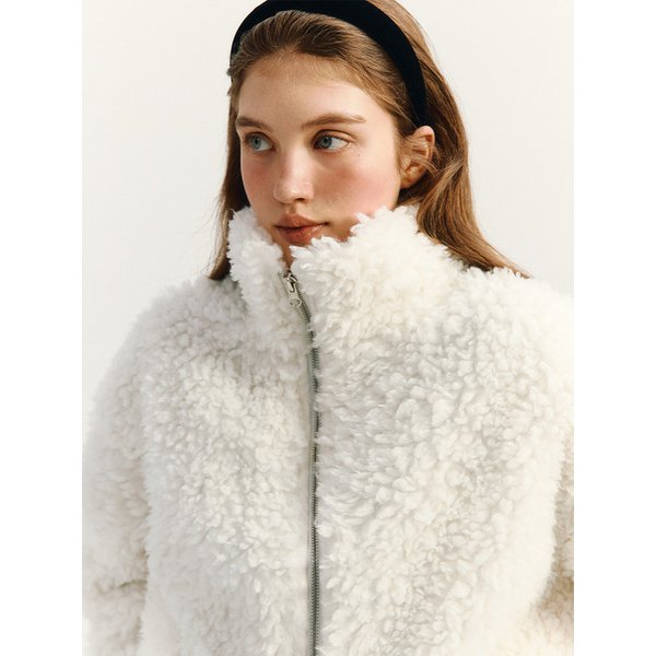 뽀글이 하이넥 집업(MAFDJP01NWH)