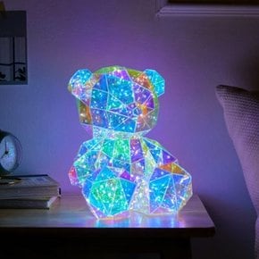 LED 홀로그램 프리즘 무드등 곰돌이