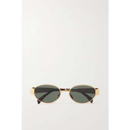 셀린느 Oval-frame Silver-tone And Acetate Sunglasses 골드