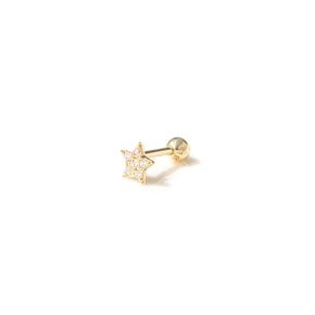 14k 프레스 별 큐빅 피어싱 (14k골드)(바두께1mm) S05