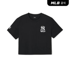 [코리아공식] 여성 베이직 스몰로고 크롭 반팔 티셔츠 NY (Black)