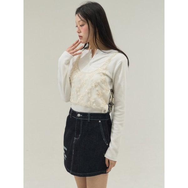 Floral Beaded Lace Top_Cream