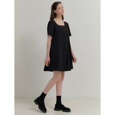 Heart button mini dress (black)