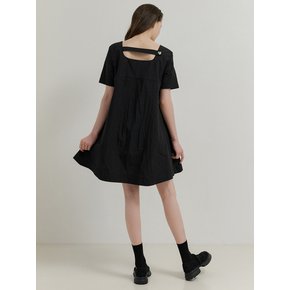 Heart button mini dress (black)