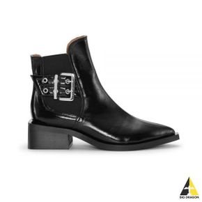 BLACK CHUNKY BUCKLE CHELSEA BOOTS (S2226 099) (블랙 청키 버클 첼시 부츠) 63213093