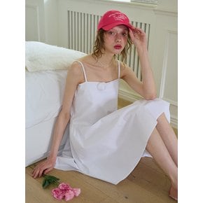 Corsage Mini Slip Dress_ White