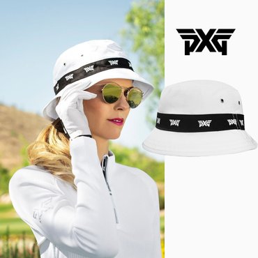 PXG 남녀공용 로고 리피트 버킷햇 흰색 골프모자 12835789