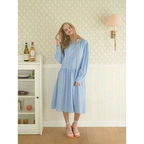 pudding cake dress (blue) / 푸딩 케이크 셔츠원피스 (블루)