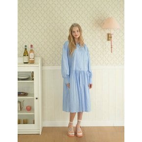 pudding cake dress (blue) / 푸딩 케이크 셔츠원피스 (블루)