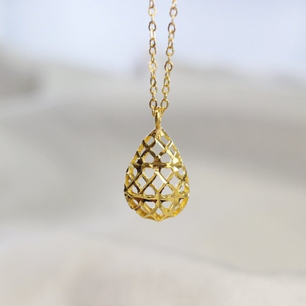 [가앤] 24k순금 물방울 망사 목걸이 3.75g