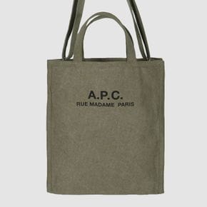 A.P.C. 아페쎄 로고 프린팅 리쿠퍼레이션 토트백 카키 CODBM H61318 JAA 95987876