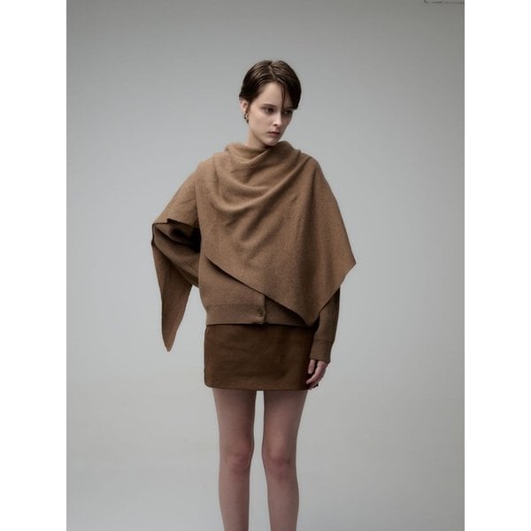 WOOL DRAPED CAPE- BEIGE