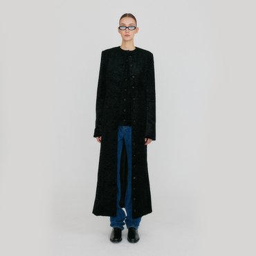 EENK ZILOUS Round Neck Coat - Black