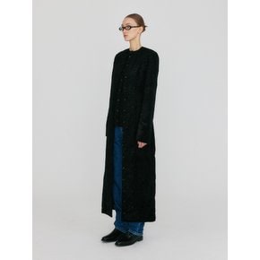 ZILOUS Round Neck Coat - Black