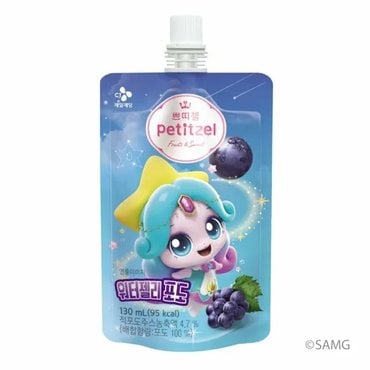 CJ [쁘띠첼X캐치!티니핑] 쁘띠첼 워터젤리 포도 130ml