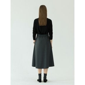 Flared wool skirt (Grey)