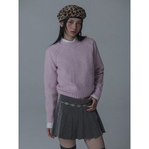 ALPACA SADDLE ROUND NECK KNIT_PINK