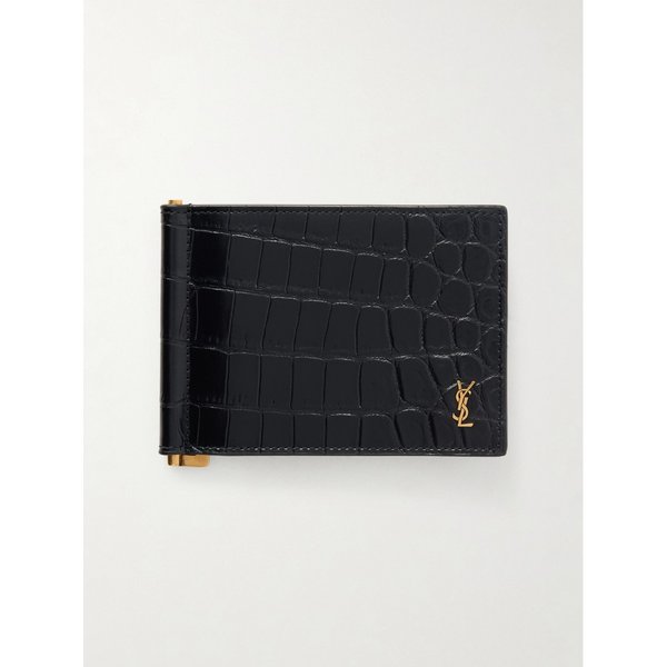 로고 아플리케 크로크 효과 가죽 머니클립 반지갑 46376663163071483