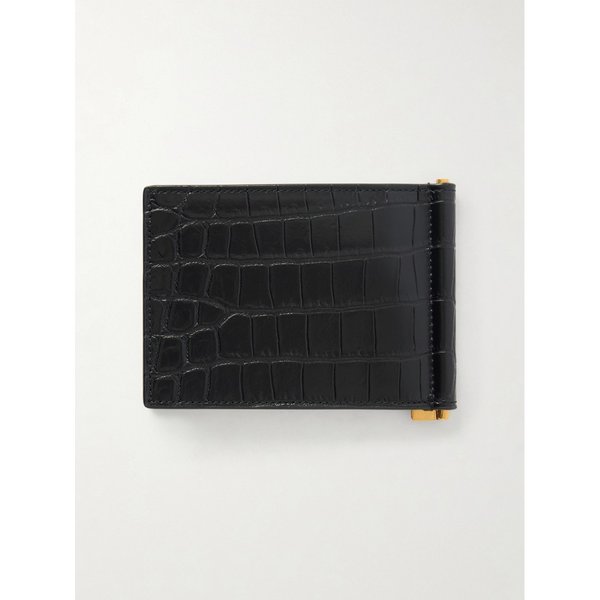 로고 아플리케 크로크 효과 가죽 머니클립 반지갑 46376663163071483