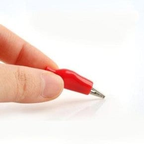 악어 클립 케이블 악어집게 절연 집게 레드 27mm