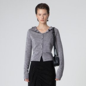 Metallic Frill Collar Blouse in Grey VW2AB340-12