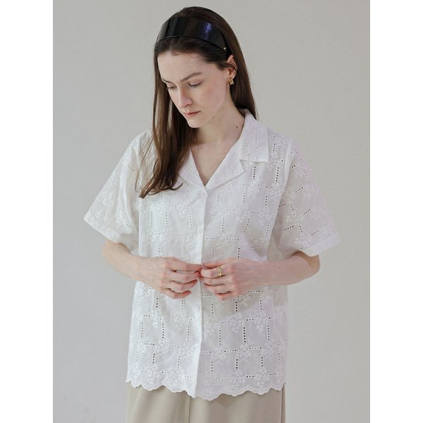 모아 레이스 셔츠_ivory