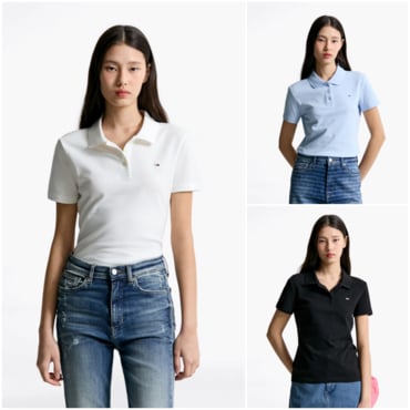 타미진스 여성 슬림 에센셜 폴로 셔츠 T32F1TKT01TWT1 TOMMY JEANS