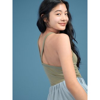 디야니 Offset Tank Top (Olive Khaki)