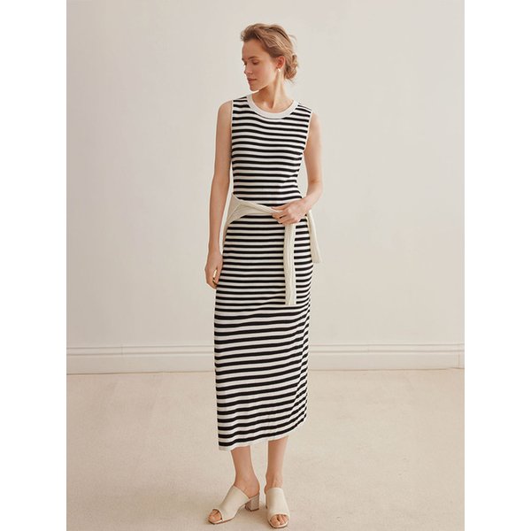 YY_Striped slim vest dress_2color